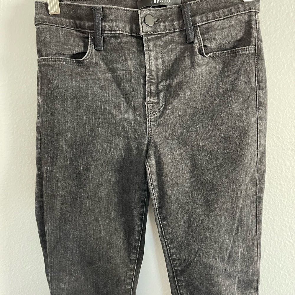 Gray Faded Wash Denim Skinny Jeans